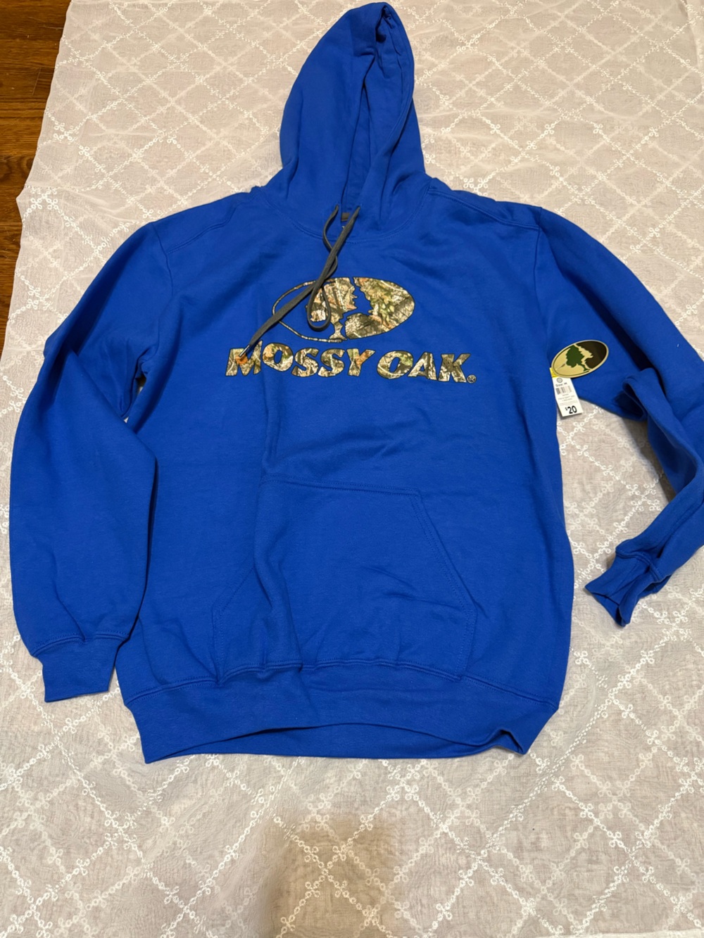 Mossy Oak Royal Blue Camo Logo Pullover Hoodie